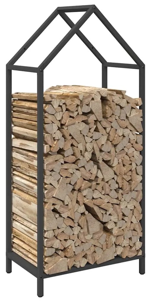 Suporte para lenha 40x25x90 cm aço laminado a frio preto