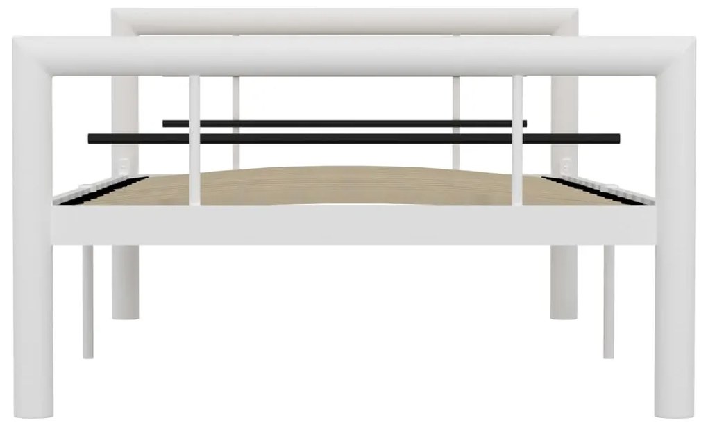 Estrutura de cama 100x200 cm metal branco e preto