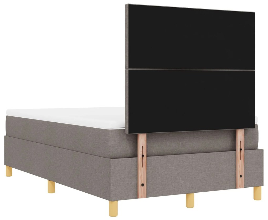 Cama Box Spring com Colchão & Banco Taupe 120x200 cm Tecido