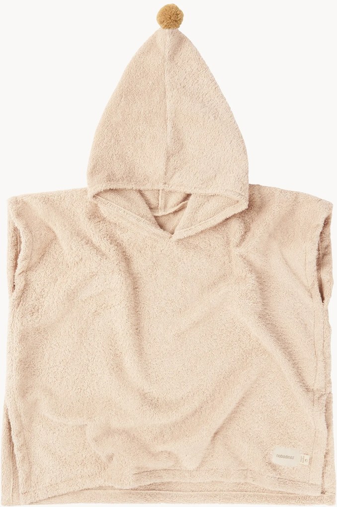 Poncho de banho com capuz para bebé Latte