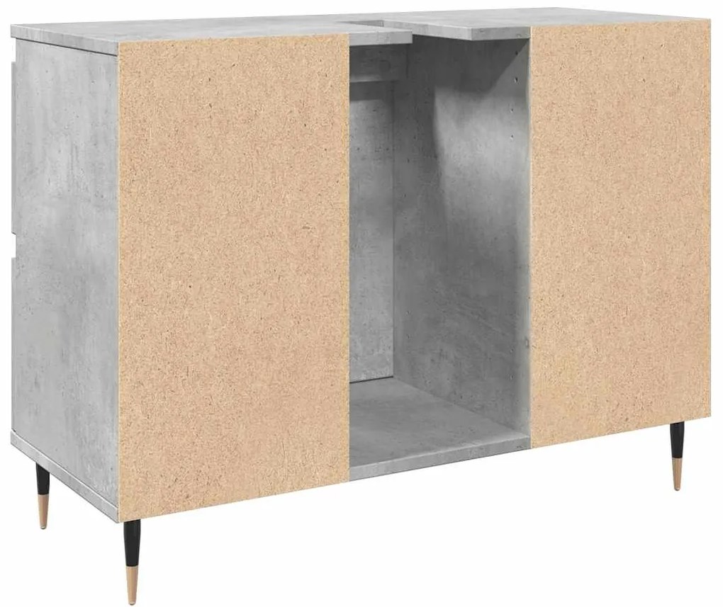 Móvel casa de banho 80x33x60 cm derivados madeira cinza cimento