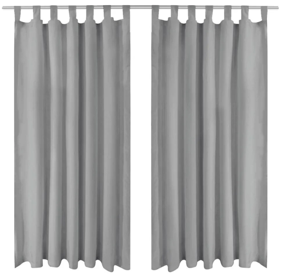 vidaXL Cortinas de cetim com presilhas 2 pcs 140x175 cm cinzento