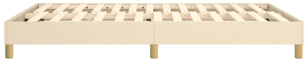 Estrutura de cama sem colchão 140x190 cm tecido cor creme