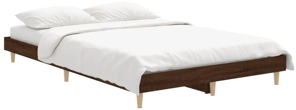 Estrutura cama s/ colchão derivados madeira carvalho castanho
