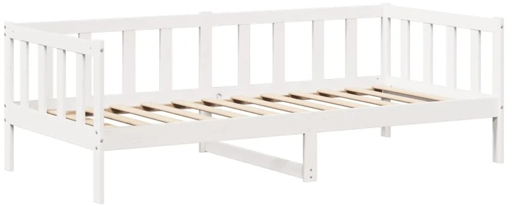 Sofá-cama c/ telhado 90x190 cm madeira de pinho maciça branco