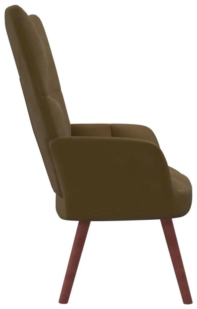 Cadeira de descanso veludo castanho