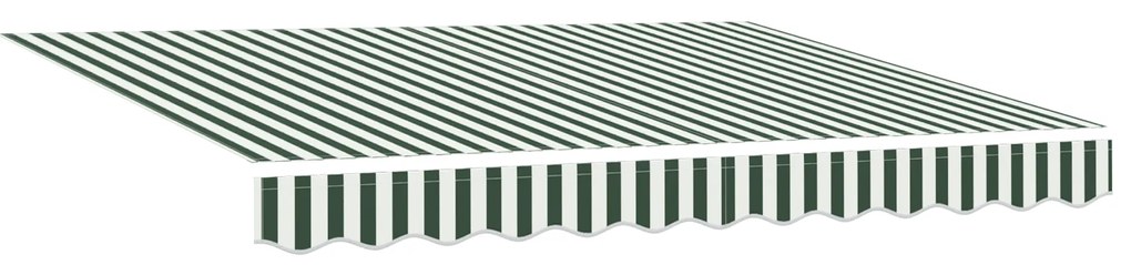 Toldo Retrátil Manual Verde e Branco 350x250 cm