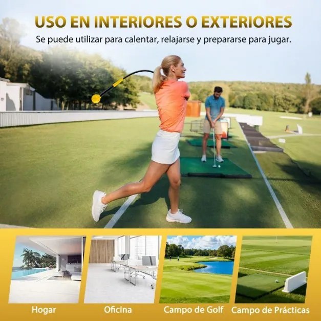 Taco de treino Golfe com cabeça pesada para melhorar o ritmo, a flexibilidade e o equilíbrio Exterior Amarelo