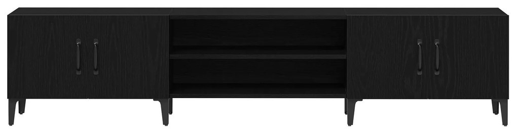 Estante de TV vidaXL Preta Carvalho 180x31,5x40 cm Madeira Engineered