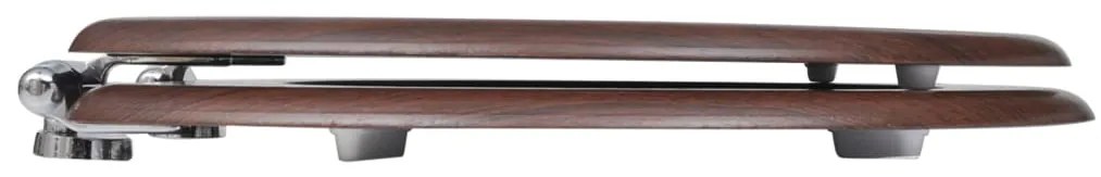 Assentos de sanita com tampas de fecho suave 2 pcs MDF castanho