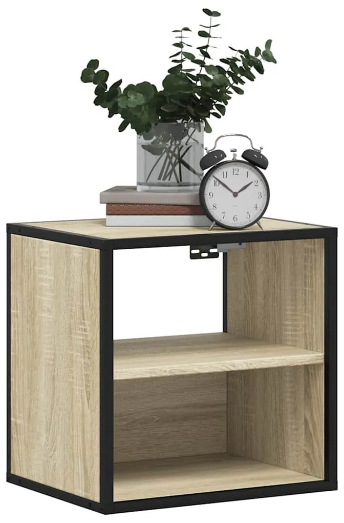 Mesa de cabeceira de parede 40x31x39,5 cm carvalho sonoma