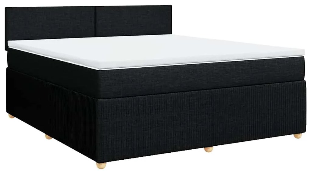 Cama com molas/colchão 180x200 cm tecido preto