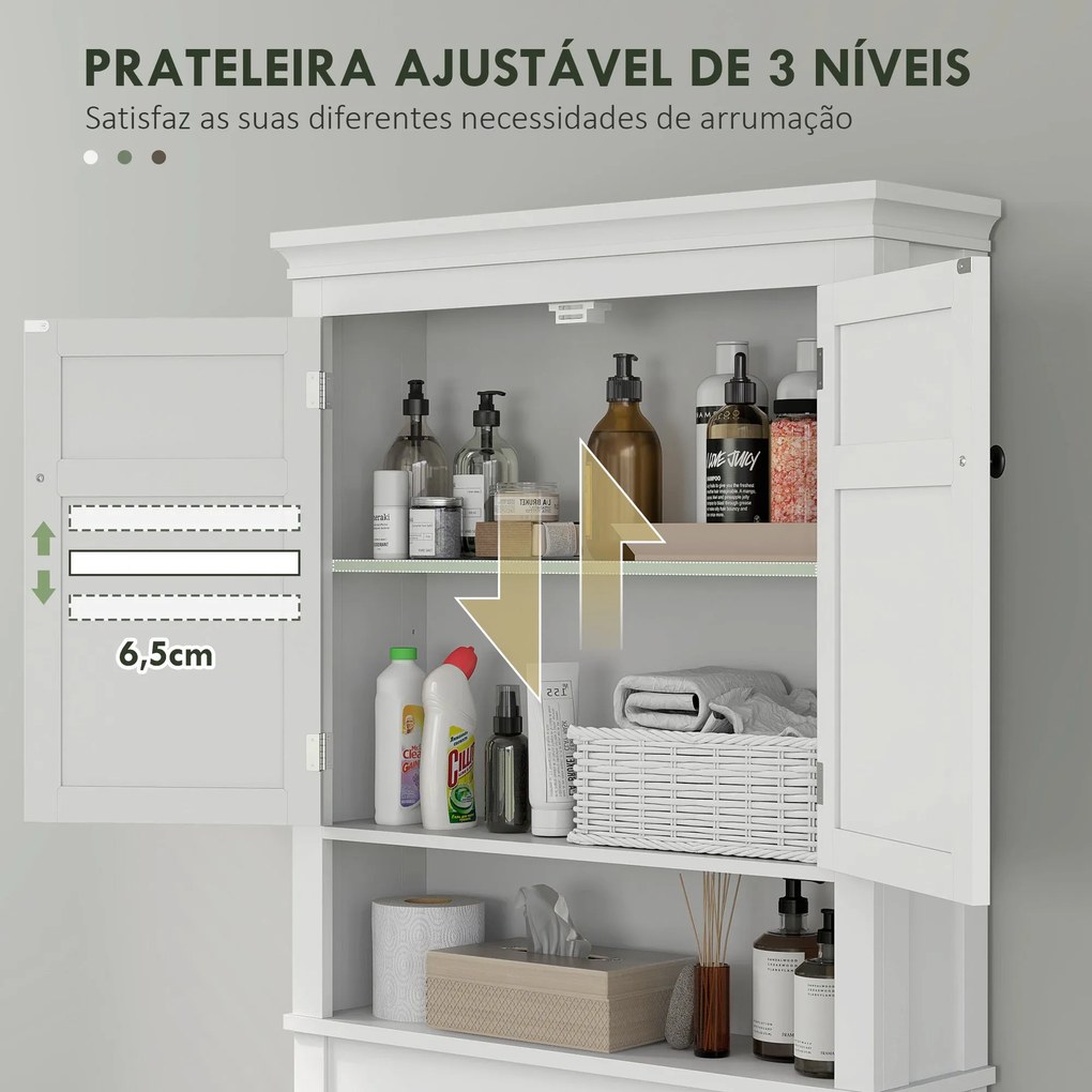 Móvel sobre Sanita Armário para Máquina de Lavar Roupa com 2 Portas Co