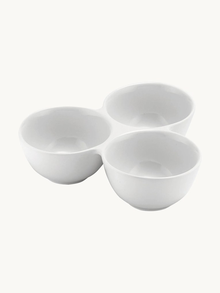 Taça tripla para molhos em porcelana Alto Serve & Share