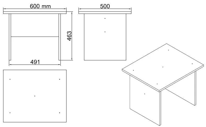 Conjunto de Mobiliário de Escritório VO16 – Branco – Espessura 18 mm