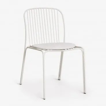 Cadeira De Jardim Em Aço Anerina Gardénia Branco & Branco Acinzentado - Sklum