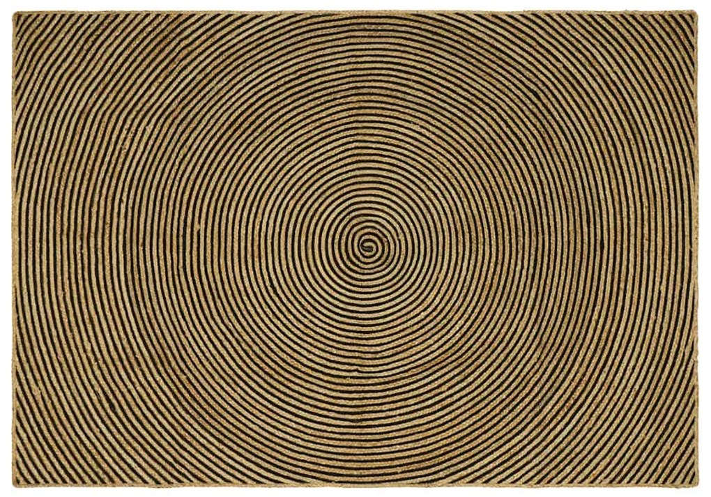 vidaXL Tapete Natural e Preto 240 x 340 cm Juta