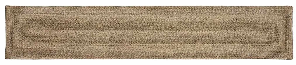 vidaXL Tapete Natural e preto 60 x 400 cm Juta