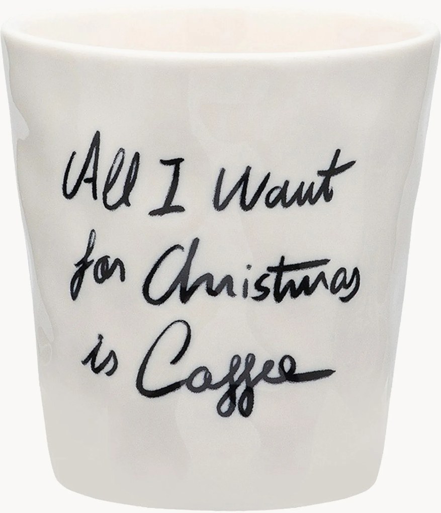 Chávena de Natal artesanal All I Want Is Coffee
