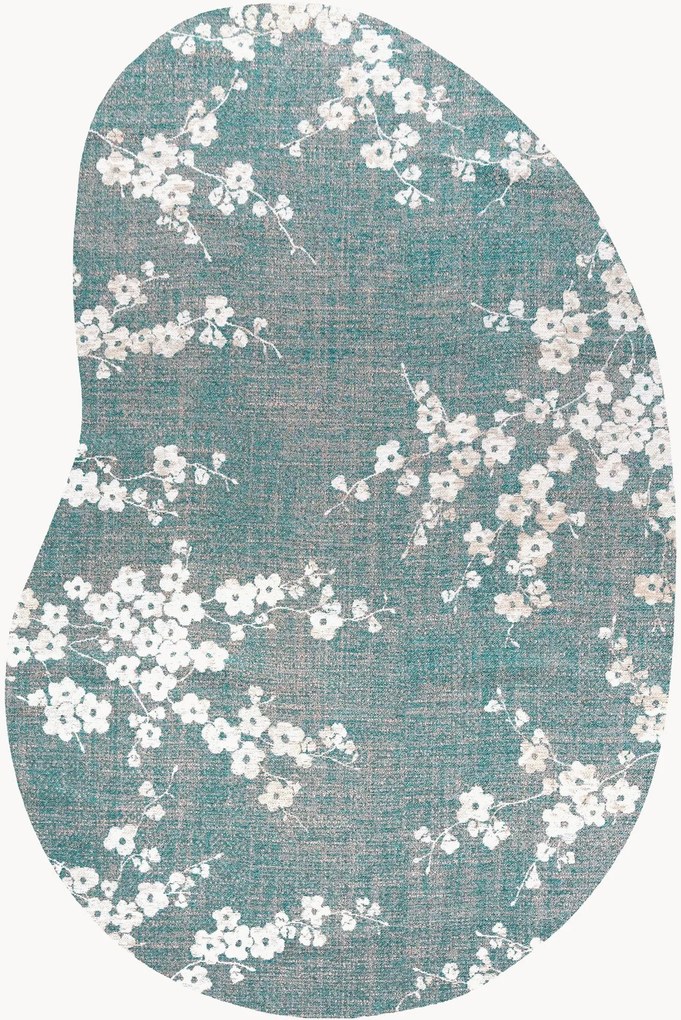 Tapete lavável em jacquard para interior e exterior de forma orgânica Sakura