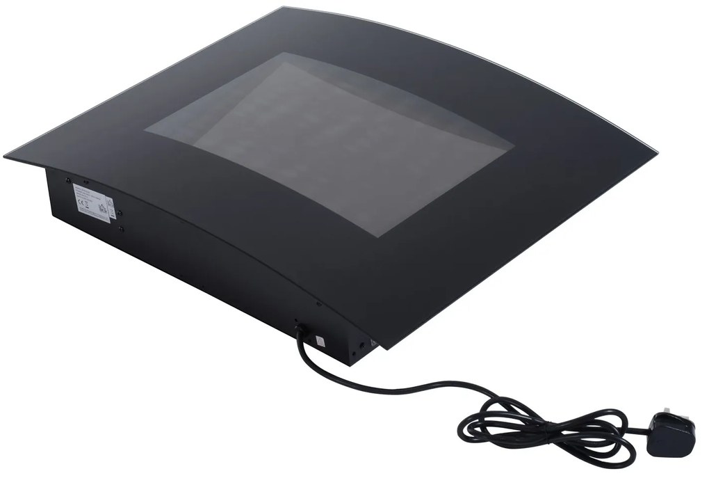 Lareira Elétrica Suspensa/Parede - Preto - 65x11,4x52 cm - Vidro Tempe