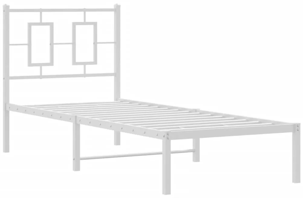 Estrutura de cama sem colchão com cabeceira 75x190 cm branco