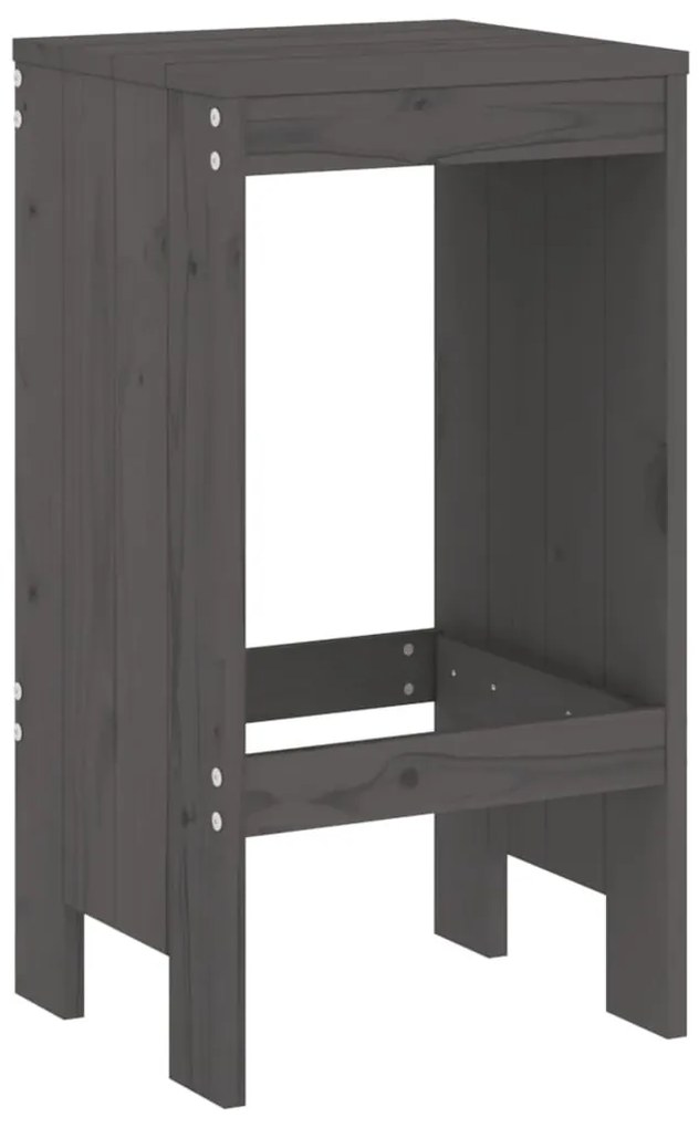Bancos de bar 2 pcs 40x36x75 cm madeira de pinho maciça cinza