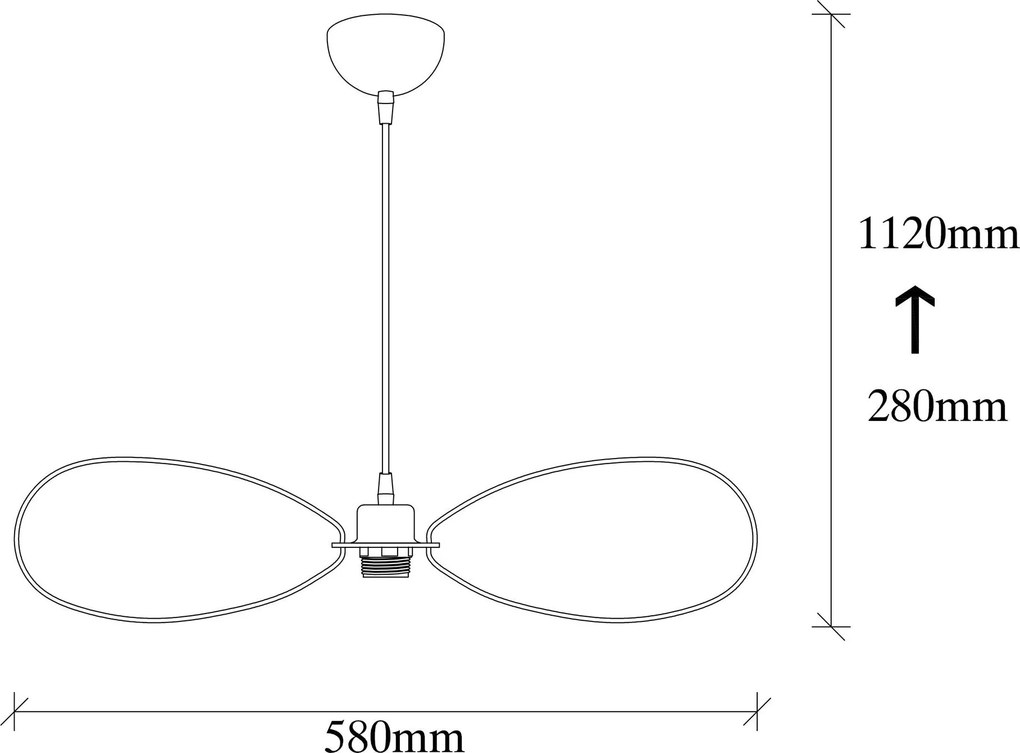 Chandelier Hemdem – Branco – Diâmetro 58 cm, Altura 112 cm