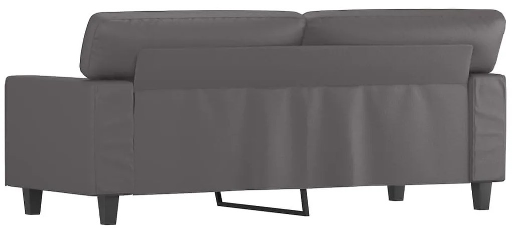 Sofá de 2 lugares 140 cm couro artificial cinza