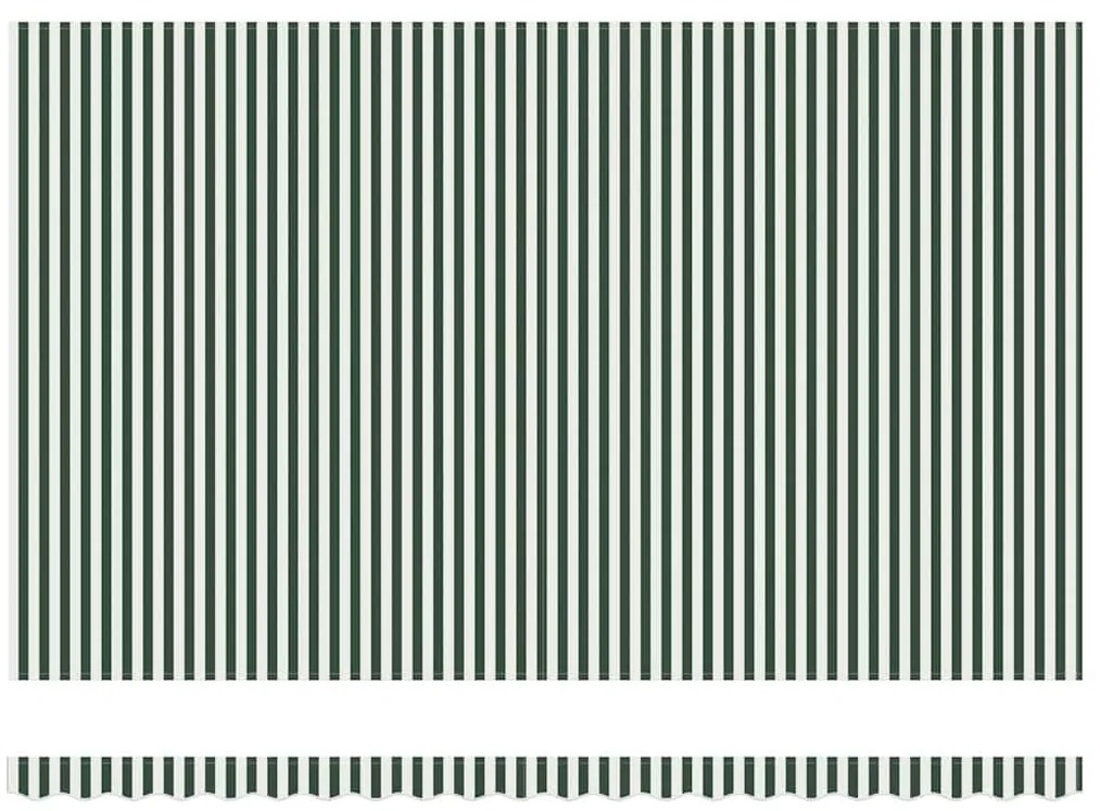 Toldo retrátil manual Verde e Branco 500x300 cm
