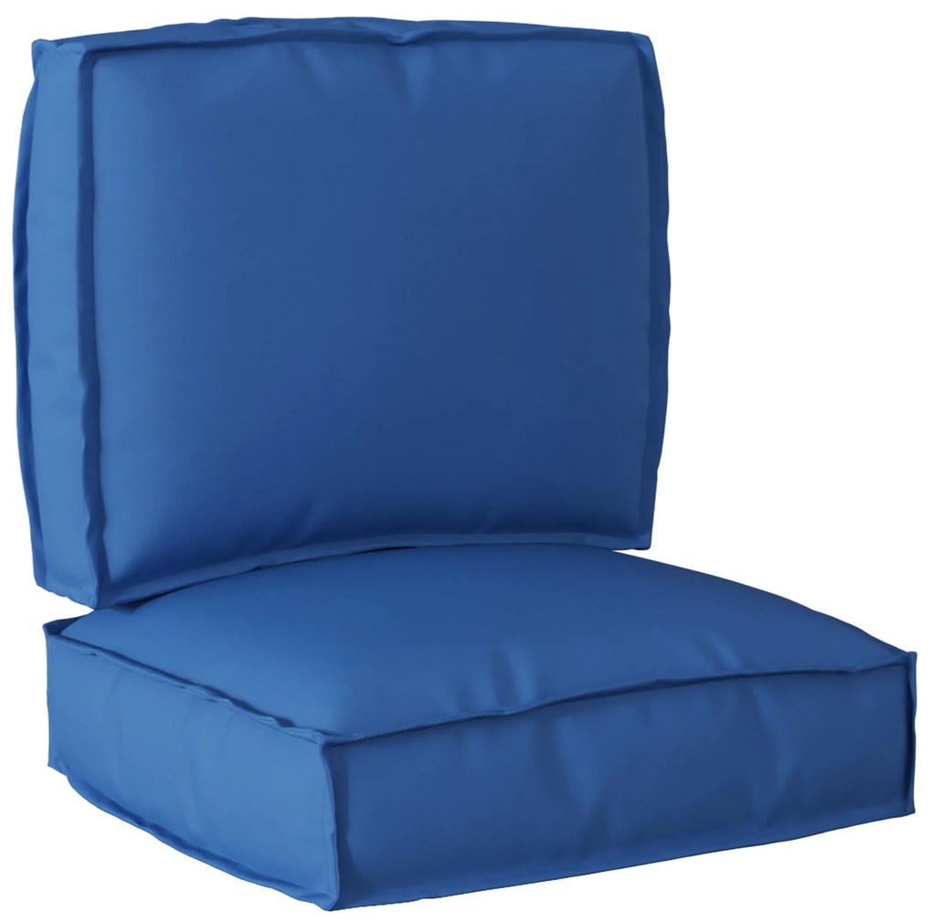 Conjunto de Almofadas para Palete de 2 Peças em Tecido Oxford Azul Roy