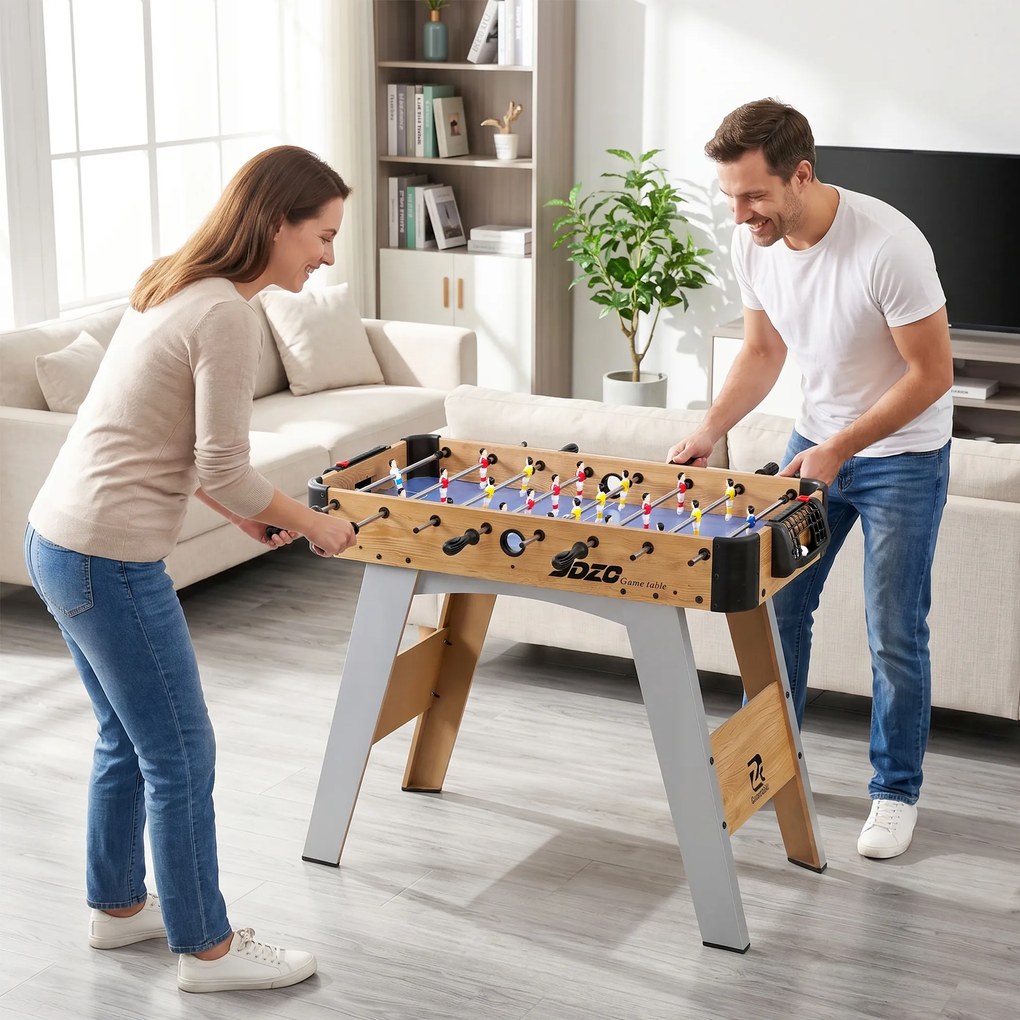 Matraquilhos de Mesa 89 cm com 22 Jogadores, 2 Bolas, 2 Marcadores e Pegas Antiderrapantes 89x61,5x70 cm Azul Arroxeado