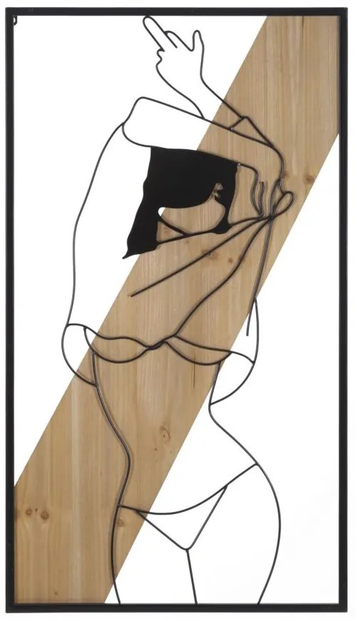 PAINEL DE PAREDE TIRA -A- FERRO E MADEIRA CM 50X2X90