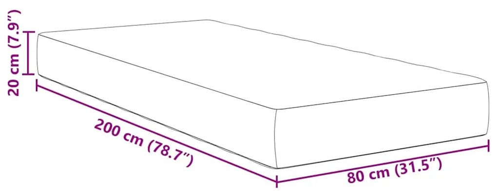 Colchão de Molas Pocket Creme - Sensação Média - 80x200x20 cm Tecido