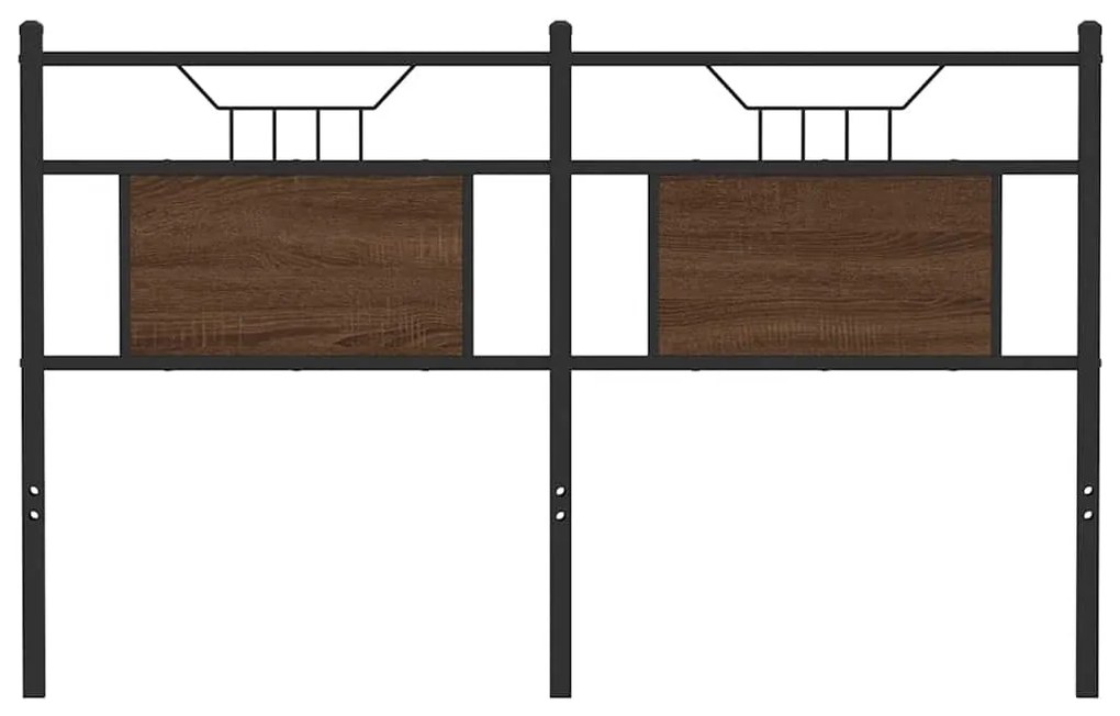 Cabeceira de cama 150cm derivados madeira/aço carvalho castanho