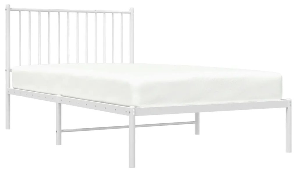 Estrutura de cama com cabeceira 100x190 cm metal branco