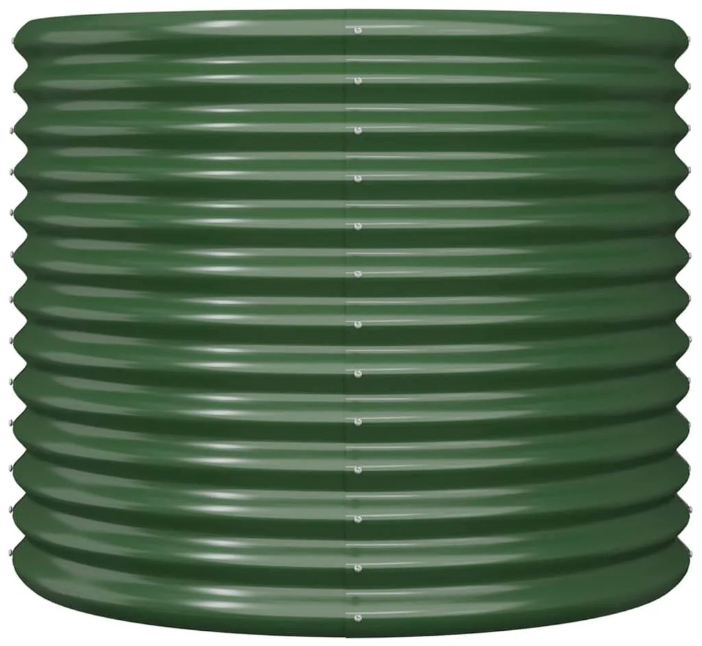 Vaso/floreira de jardim aço revestido a pó 80x80x68 cm verde