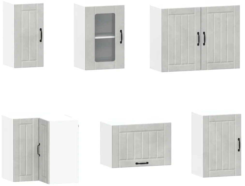 11 peças armário de cozinha conjunto Kalmar concreto cinza