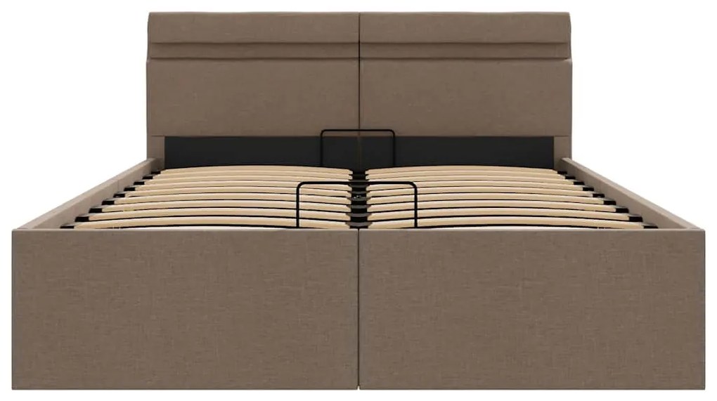Estrutura cama hidrául.+ LED 140x200cm tecido cinza-acastanhado