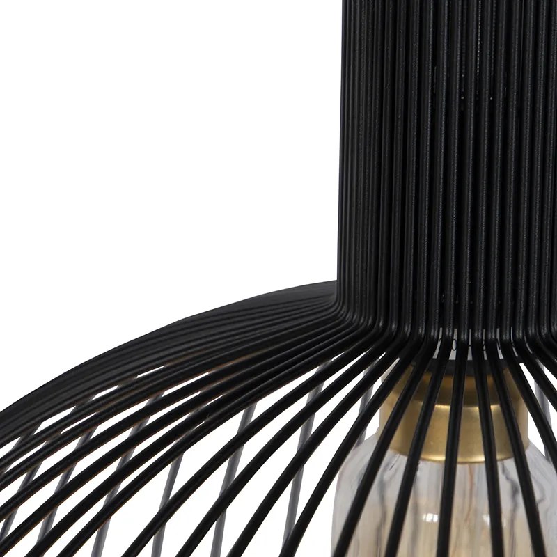 Candeeiro suspenso design preto 40cm - WIRE Dos Moderno