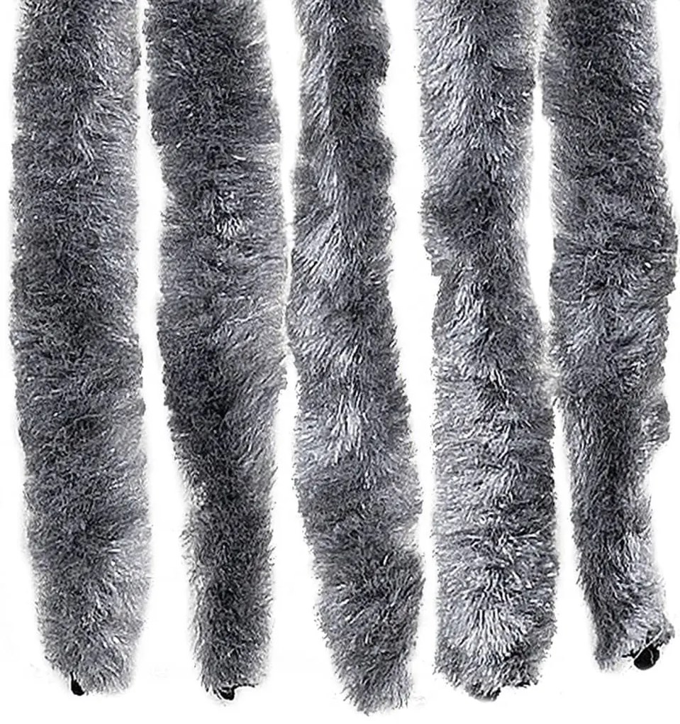 Cortina anti-insetos 118x220 cm chenille prateado