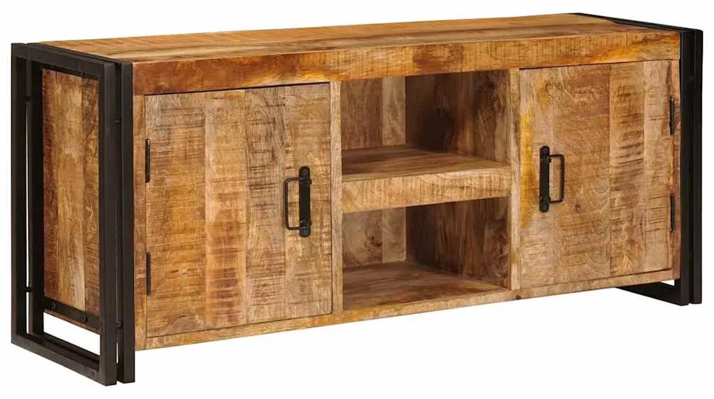 Gabinete para TV Castanho Madeira de manga sólida e rugosa