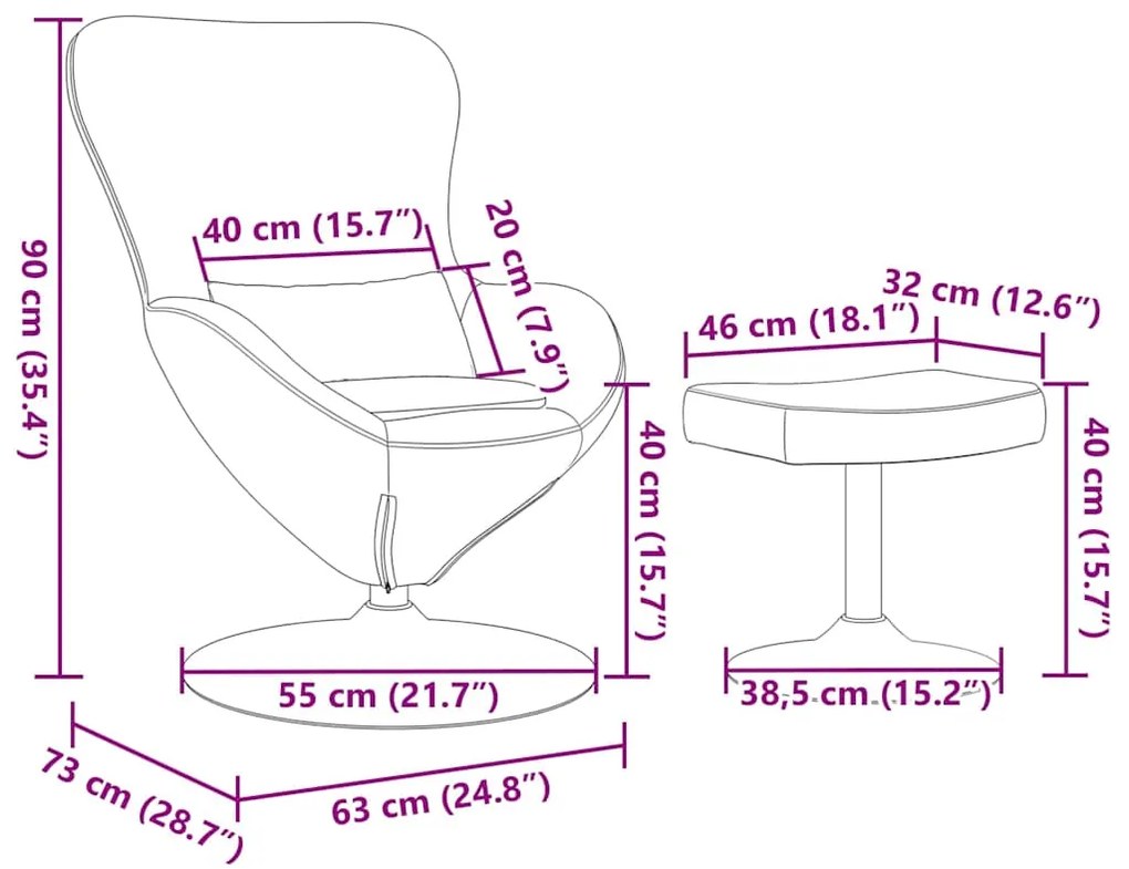 Poltronas, Recliners &amp; Cadeiras-camas 2 pcs Rosa Padrão