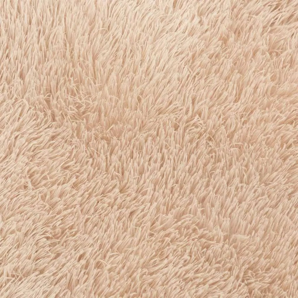 Tapete shaggy de pelo alto NAVARRA 120x170 cm poliéster bege