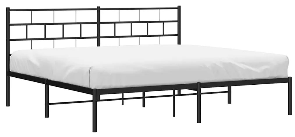 Estrutura de cama com cabeceira 183x213 cm metal preto