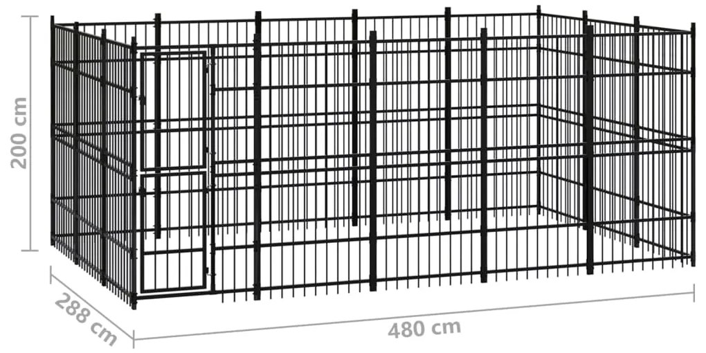 Canil de exterior 13,82 m² aço