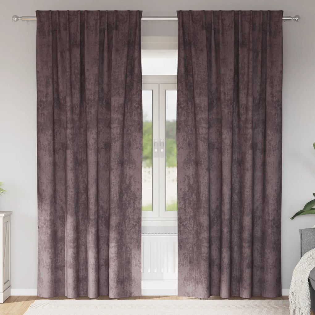 vidaXL Cortinas 2 pcs com Ilhós Castanho 225x140 cm