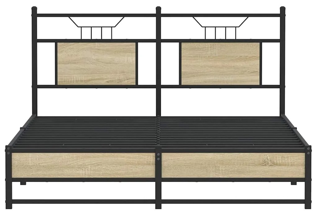 Estrutura cama s/ colchão derivados de madeira carvalho sonoma