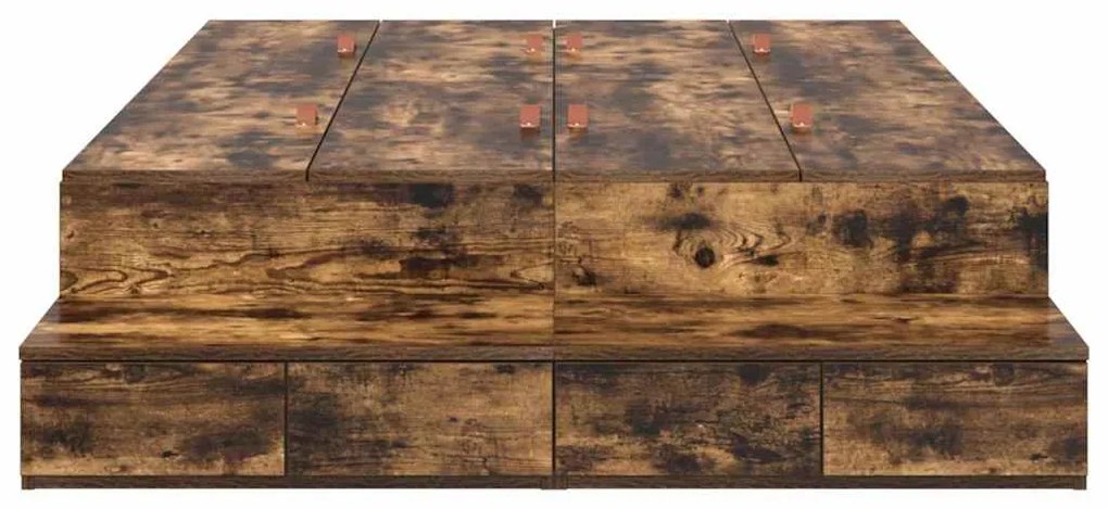 Cama de Armazenamento Carvalho Fumado 120x190 cm