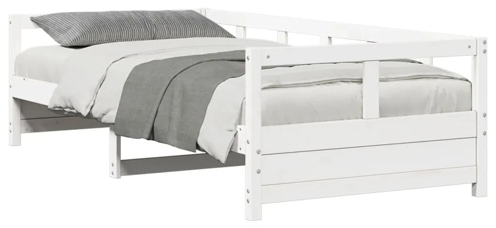 Sofá-cama 80x200 cm madeira de pinho maciça branco